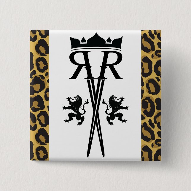 Badge Carré 5 Cm Bouton de logo de rr (Devant)