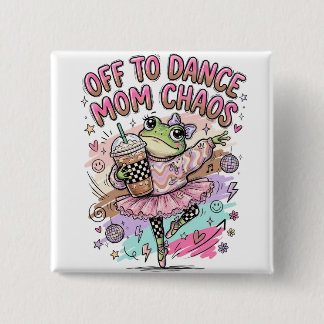 Badge Carré 5 Cm Bouton de maman de danse