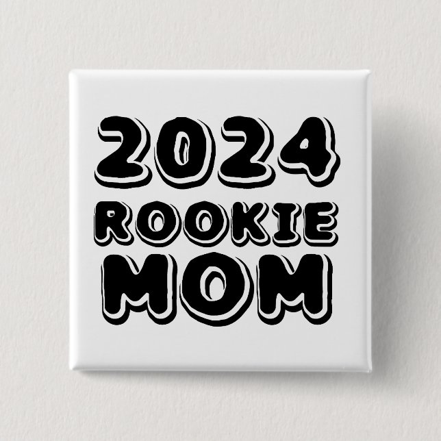 Badge Carré 5 Cm Bouton de maman recrue 2024 (Devant)