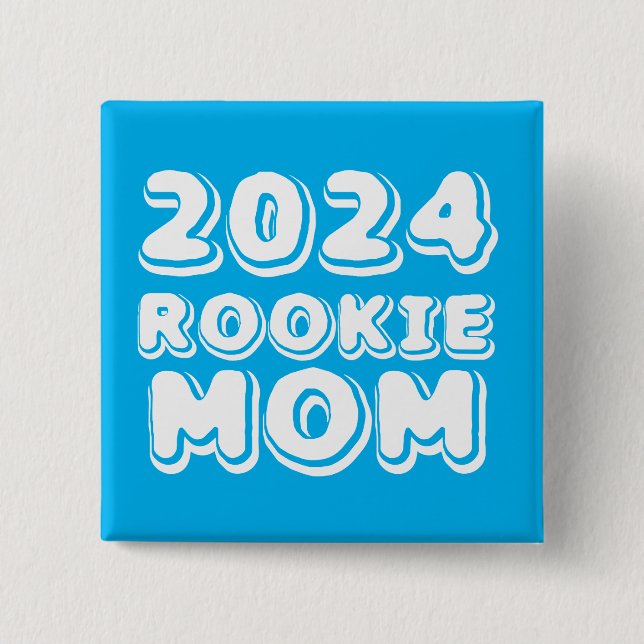 Badge Carré 5 Cm Bouton de maman recrue 2024 (Devant)