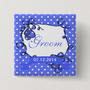 Badge Carré 5 Cm Bouton de mariage du marié