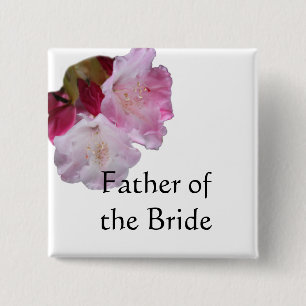 Badge Carré 5 Cm bouton de mariage pour père de la mariée ou du mar