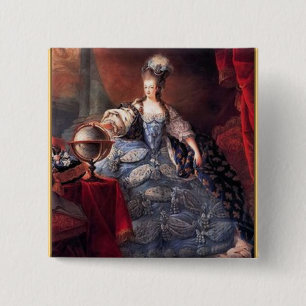 Badge Carré 5 Cm Bouton de Marie Antoinette