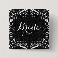 Bouton de mariée de cadre blanc floral