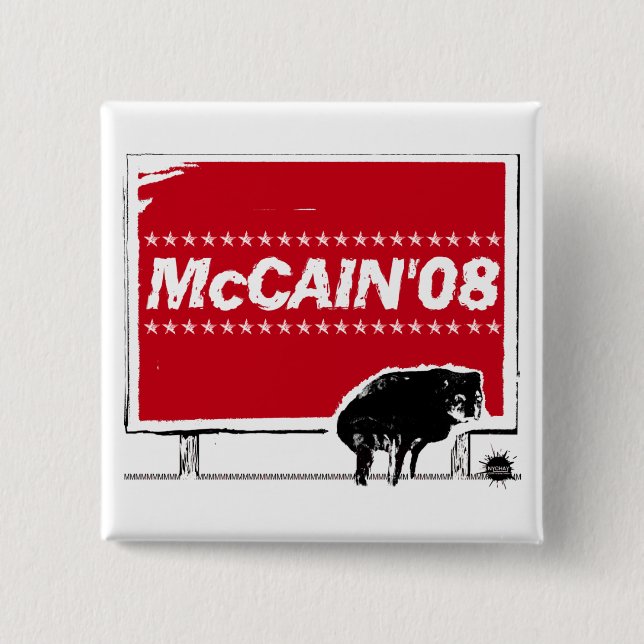 Badge Carré 5 Cm bouton de McCain-signe (Devant)