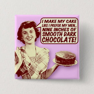Badge Carré 5 Cm Bouton de Ménagère Rétro - Neuf Pouces de Chocolat