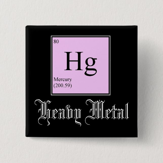 Badge Carré 5 Cm Bouton de métaux lourds (Devant)