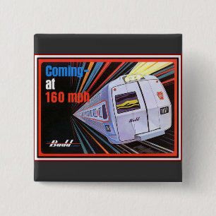 Badge Carré 5 Cm Bouton de Metroliner 1967 de chemin de fer de la