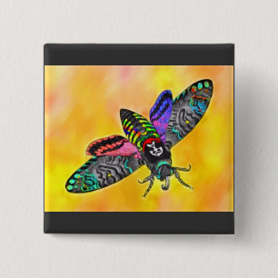 Badge Carré 5 Cm Bouton de mite de Goth