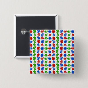 Badge Carré 5 Cm Bouton de motif abstrait étrange