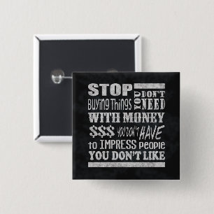 Badge Carré 5 Cm Bouton de motivation de Pinback de carré de