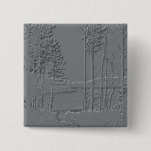 Badge Carré 5 Cm Bouton de nature "métallique"