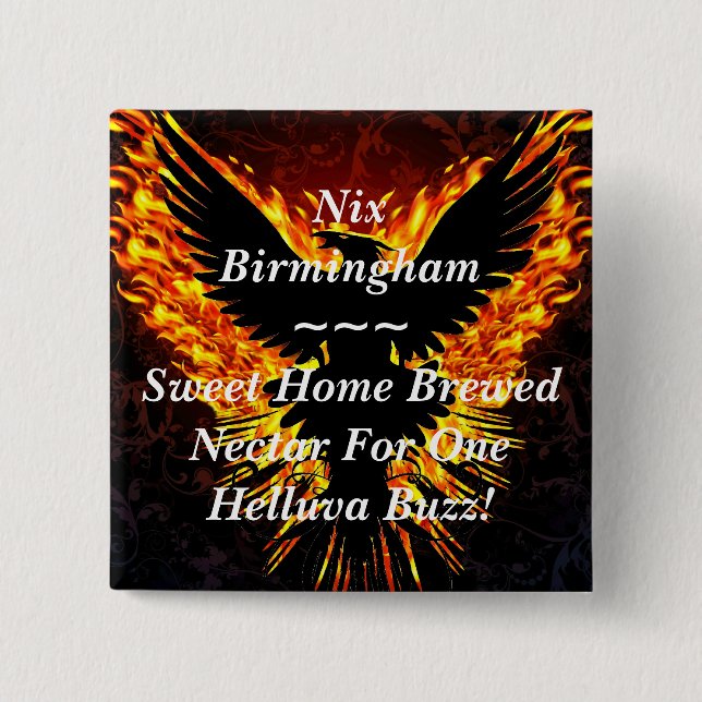 Badge Carré 5 Cm Bouton de nectar de Nix (Devant)