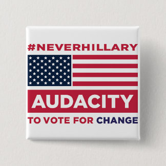 Badge Carré 5 Cm Bouton de #NEVERHILLARY