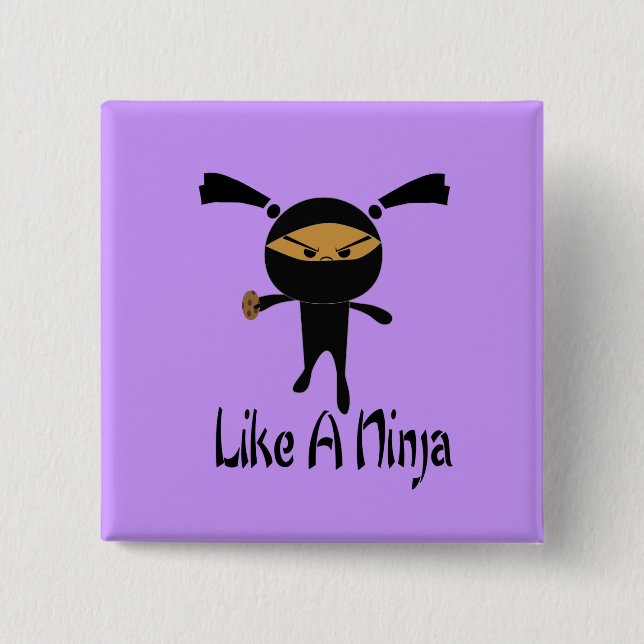 Badge Carré 5 Cm Bouton de Ninja (Devant)