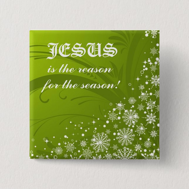 Badge Carré 5 Cm Bouton de Noël (Devant)