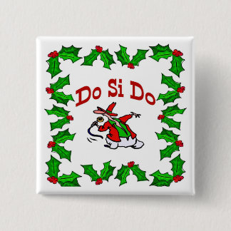 Badge Carré 5 Cm Bouton de Noël Danse carré
