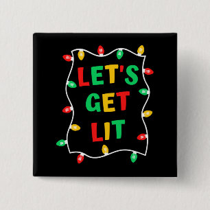 Badge Carré 5 Cm Bouton de Noël Fantaisie