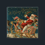 Badge Carré 5 Cm Bouton de Noël victorien<br><div class="desc">Boutons de Noël victoriens à donner et à échanger! Montrez votre esprit de vacances avec ces charmantes épingles de Noël ! Les boutons de Noël vintage font de grands farces de bas!</div>