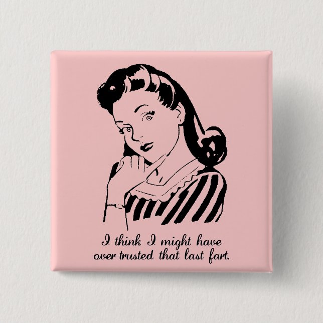 Badge Carré 5 Cm Bouton de panier trop fiable (Devant)