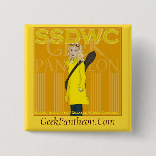 Badge Carré 5 Cm Bouton de Panthéon de geek