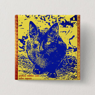 Badge Carré 5 Cm Bouton de panthère de Tapuio