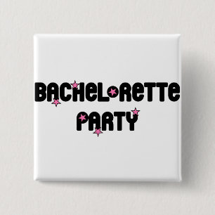 Badge Carré 5 Cm Bouton de partie de Bachelorette