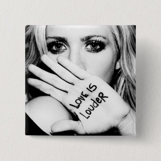 Badge Carré 5 Cm Bouton de photo de Brittany Snow de #loveislouder (Devant)