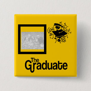 Badge Carré 5 Cm BOUTON de photo de diplômé-- choisissez la COULE