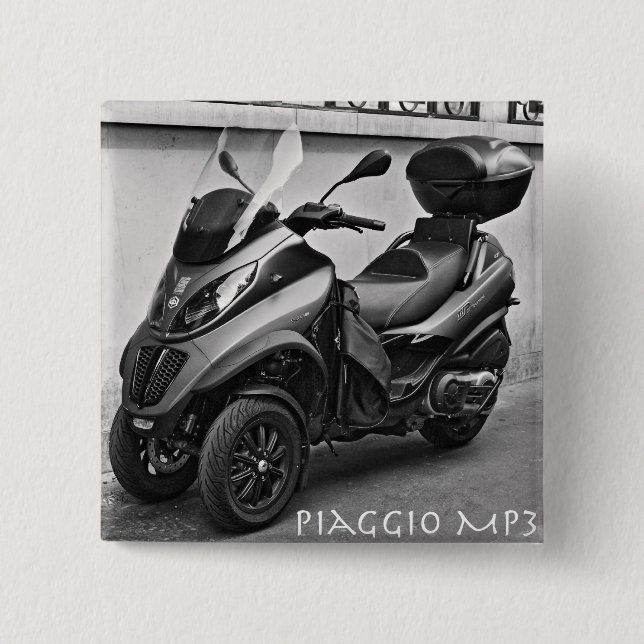 Badge Carré 5 Cm Bouton de Piaggio MP3 (Devant)