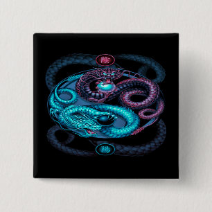 Badge Carré 5 Cm bouton de pinback de conception de dragons