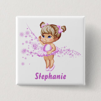 Badge Carré 5 Cm Bouton de Pinback personnalisé par fille mignonne