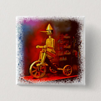 Badge Carré 5 Cm Bouton de Pinocchio