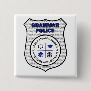 Badge Carré 5 Cm Bouton de police de grammaire