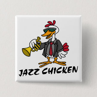 Badge Carré 5 Cm Bouton de poulet de jazz