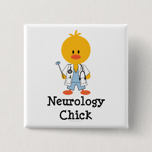 Badge Carré 5 Cm Bouton de poussin de neurologie