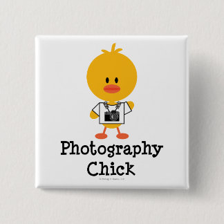 Badge Carré 5 Cm Bouton de poussin de photographie