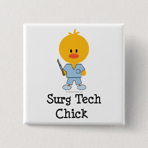 Badge Carré 5 Cm Bouton de poussin de technologie de Surg