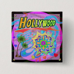 Badge Carré 5 Cm Bouton de progression Hollywood True