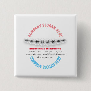 Badge Carré 5 Cm Bouton de promotion du service dentaire de l'ortho