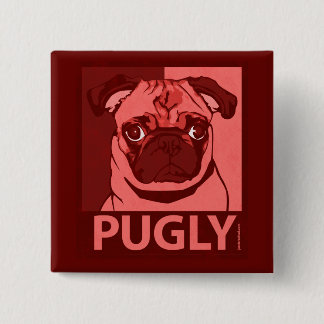 Badge Carré 5 Cm Bouton de Pugly