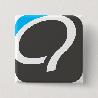Badge Carré 5 Cm Bouton de Q - bleu