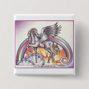 Badge Carré 5 Cm Bouton de Quantum Pegasus