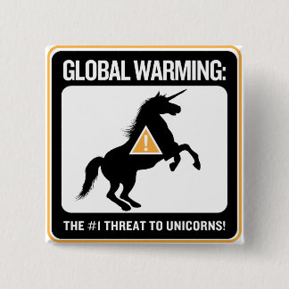 Badge Carré 5 Cm Bouton de réchauffement climatique