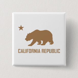 Badge Carré 5 Cm Bouton de République de la Californie