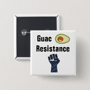 Badge Carré 5 Cm Bouton de Résistance Guac