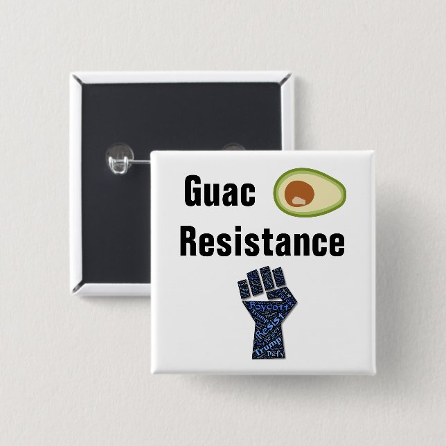 Badge Carré 5 Cm Bouton de Résistance Guac (Devant & derrière)