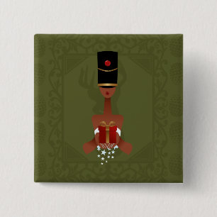 Badge Carré 5 Cm Bouton de retour de Noël de Noël de Nutcracker