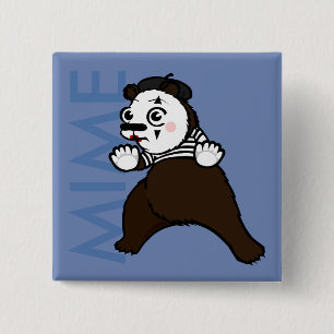 BADGE CARRÉ 5 CM BOUTON DE RETOUR DU NIP CARRÉ DE MIME DE L'OURS GR