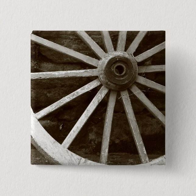 Badge Carré 5 Cm Bouton de roue de chariot (Devant)